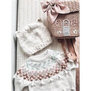 New Joyfolie kitten ear Soft Shimmer Knit beanie hat